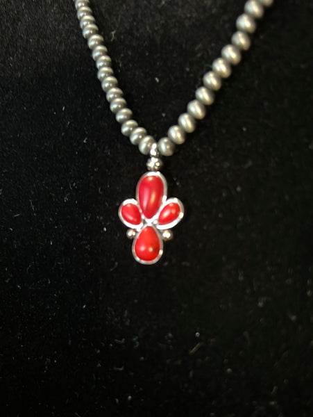 Red Mini Flower Choker  NWT