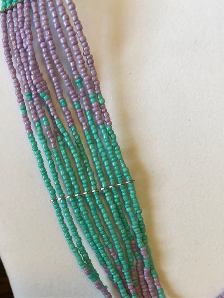 Turquoise/Purple Beaded Set