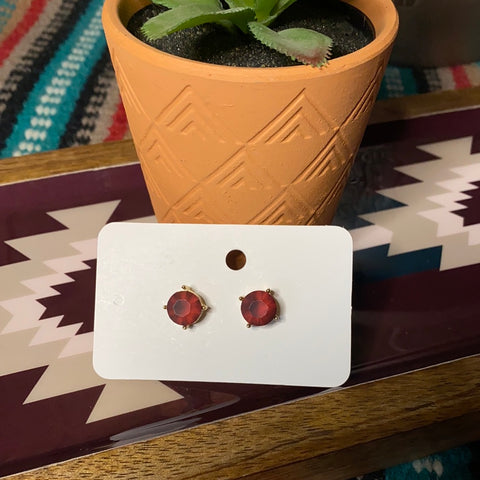 Frosted Maroon Studs