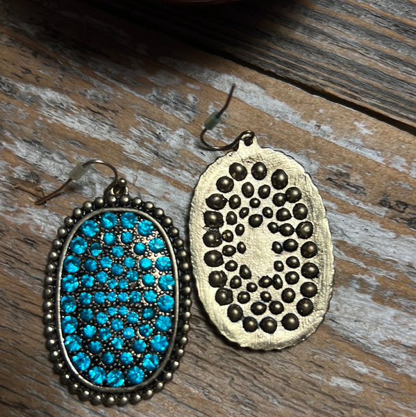 Bronze & Turquoise Rhinestones