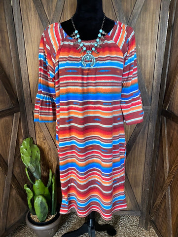 L & B Serape Dress Size S