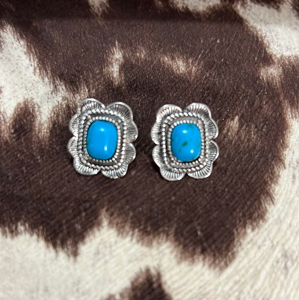 Square Turquoise Flower NWT