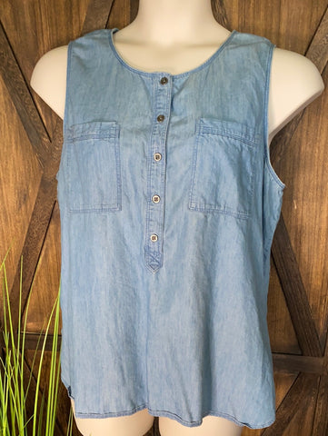 Sleeveless Denim Shirt Size XXL