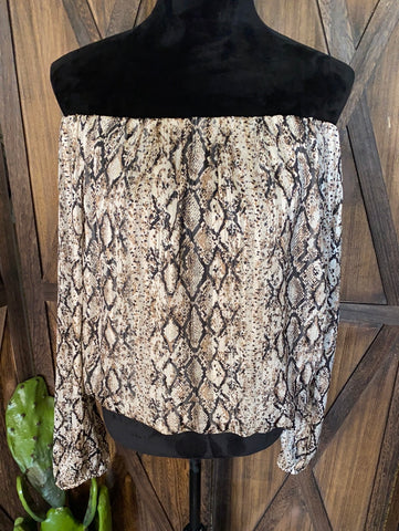 Leopard Off the Shoulder Top Size S