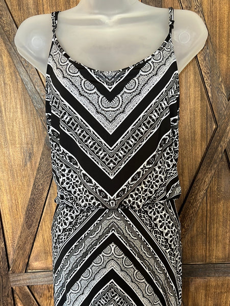 Black/White Geometric Maxi Dress Size L