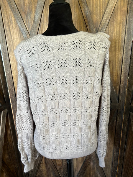 Ruffled Sweater Size L