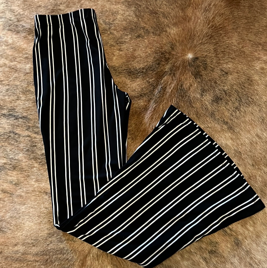 Black Striped Palazzo Pants Size M