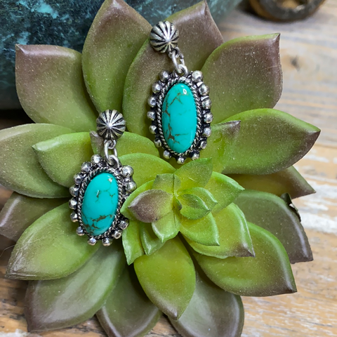 Teal Stone Drops- NWT