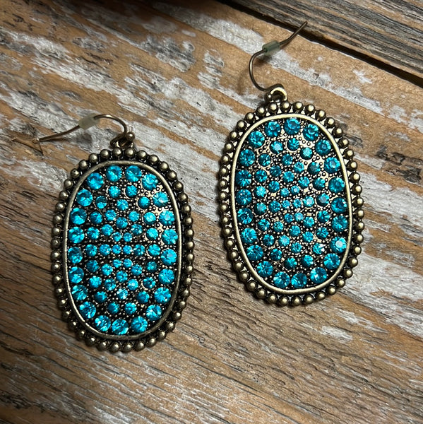 Bronze & Turquoise Rhinestones