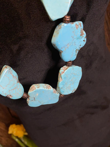 Slabs of Turquoise with Leather