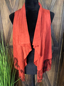 Rust Fringe Vest Size S