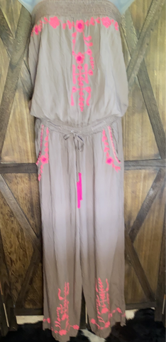 Taupe/Pink Jumpsuit Size L (runs small)